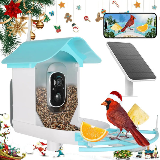 Bird Feeder with Camera AI Identify Birds Species Solar Powered