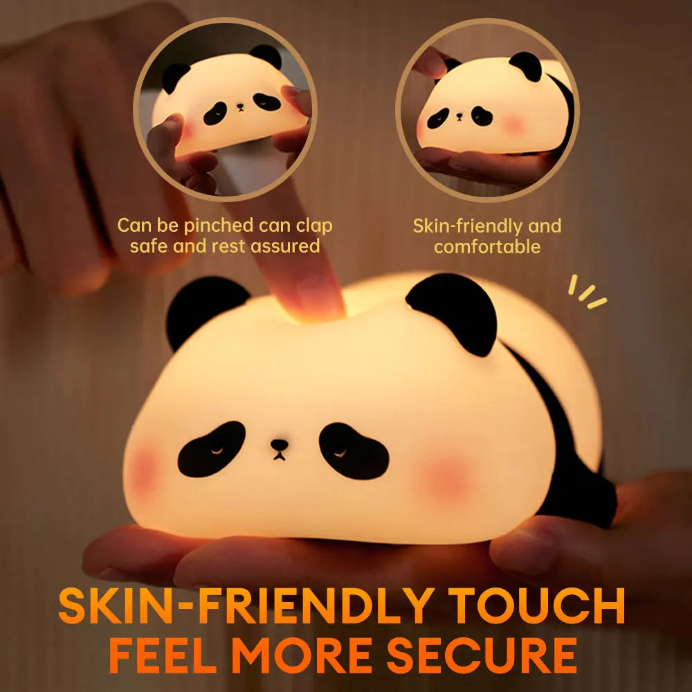 LED Night Lights Cute Sheep Panda Rabbit Silicone Lamp