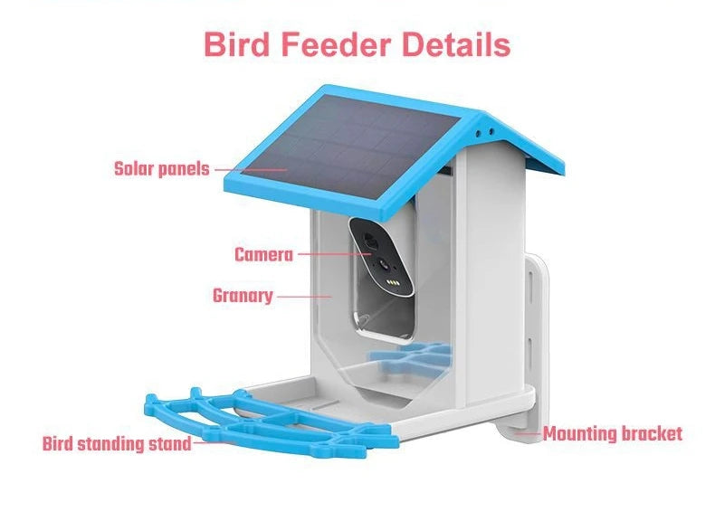 Smart Bird Feeder with Camera,2K HD Video, AI Identify Birds