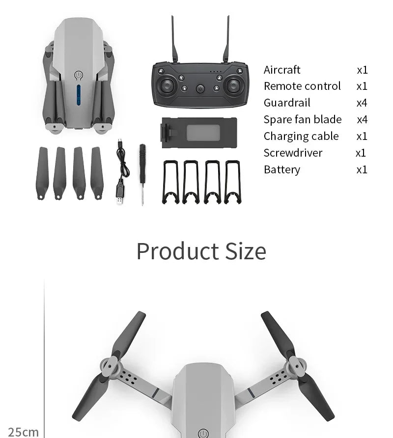 Drone E88 Pro WiFi FPV Drone - Single/Dual 4K/1080P Camera