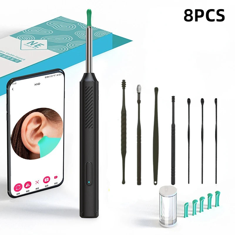 Wireless Visual Ear Wax Removal Smart Visual Ear Cleaner With Camera Endoscope 1296P Luminous Otoscope Ear Cleaning Tool