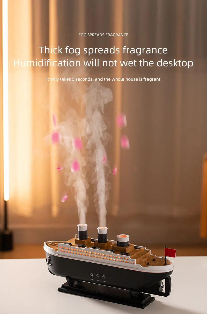 Jellyfish Smoke Ring Essential Oil Diffuser Cruise Ship Aroma Air Humidifier with Remote, 7 Colors Light, Ultrasonic Cool Mist