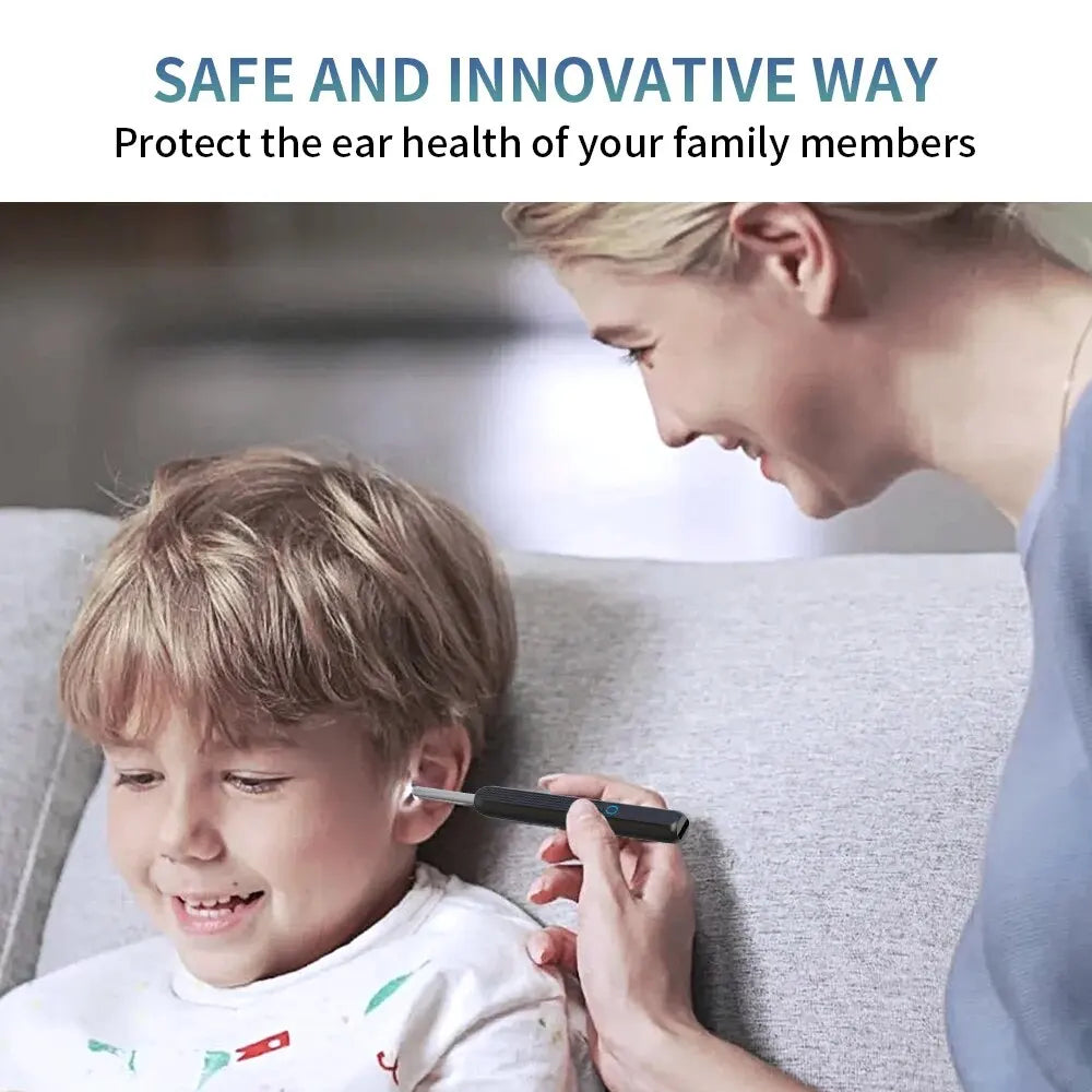 6 LED Lights Earpick Smart Visual Ear Cleaner with Camera 1296P Ear Sticks USB C Charging Ear Wax Removal Tool WIFI Connection