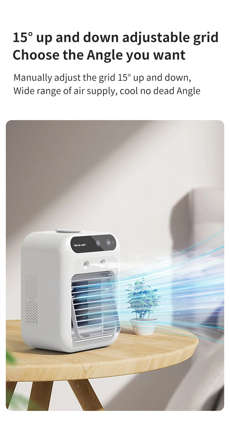 Portable Fan with 2-Speeds Evaporative Air Cooler with 0.5L Water Tank