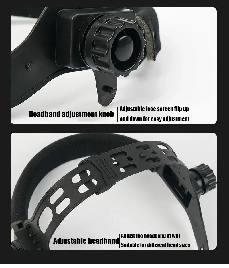 True Color Welding Helmet Automatic Dimming Welding Mask Large View Auto Darkening Facemask for Arc Welder Grinding Cutting Tool