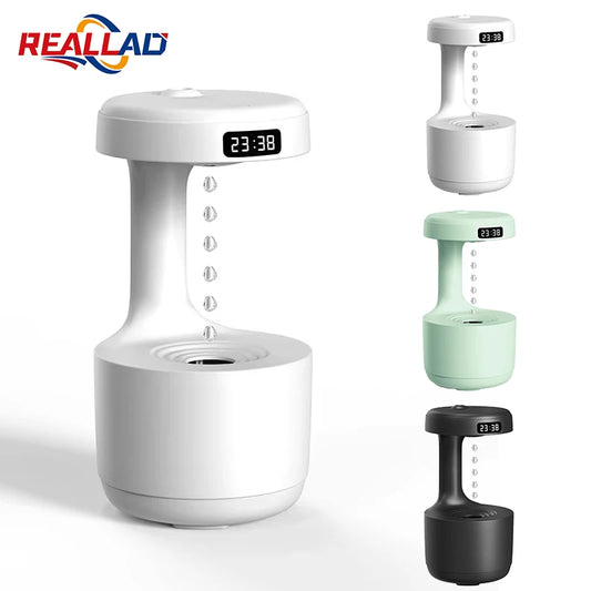 Air Humidifier Anti-Gravity Funny Water Droplets Ultrasonic Cool Mist Maker Fogger Diffuser with LED Display for Home Office