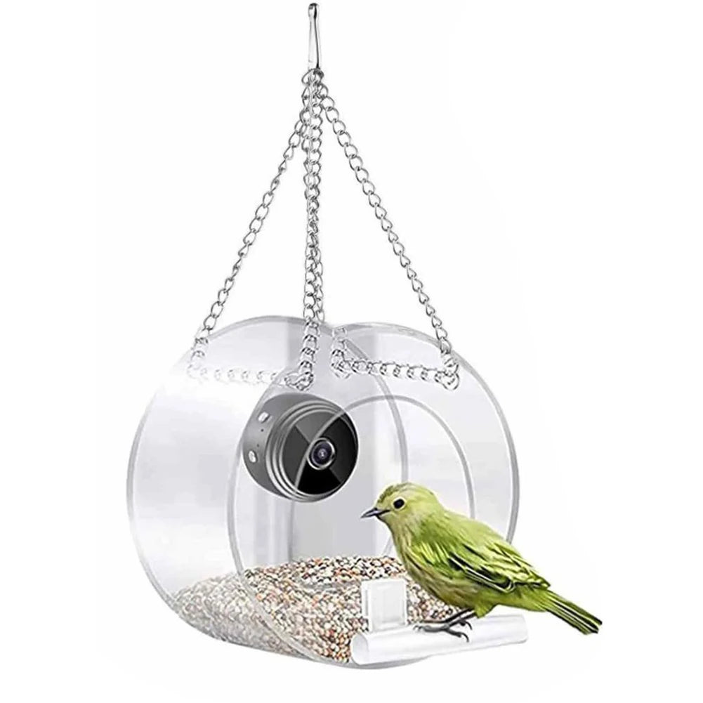 Smart Bird House Pet Feeder Transparent with Camera Home 1080P HD