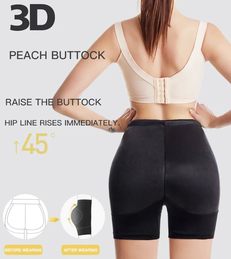 Shapewear for Women Padded Buttock Butt Lifter Fixed Sponge Cushion Fake Ass Underwear Hip Enhancer Tummy Control Panties Fajas Colombianas Girdles
