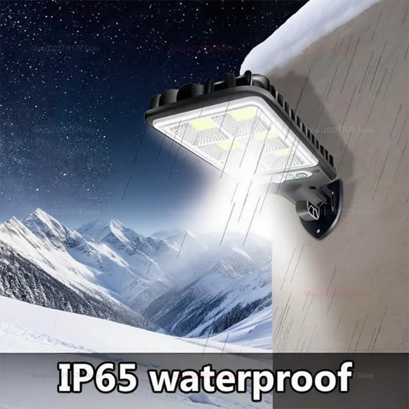 Solar LED Motion Sensor Lights Remote Control Induction Lighting for Garden Patio Garage Yard Illumination