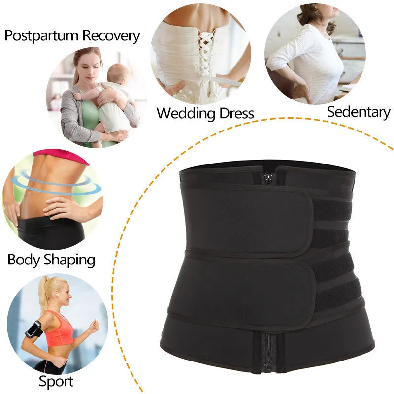 Shapewear for Women Waist Trainer Slimming Body Shaper Fitness Belt Weight Loss Fat Burning Sport Girdle Sweat Trimmer Workout Cincher Shapewear