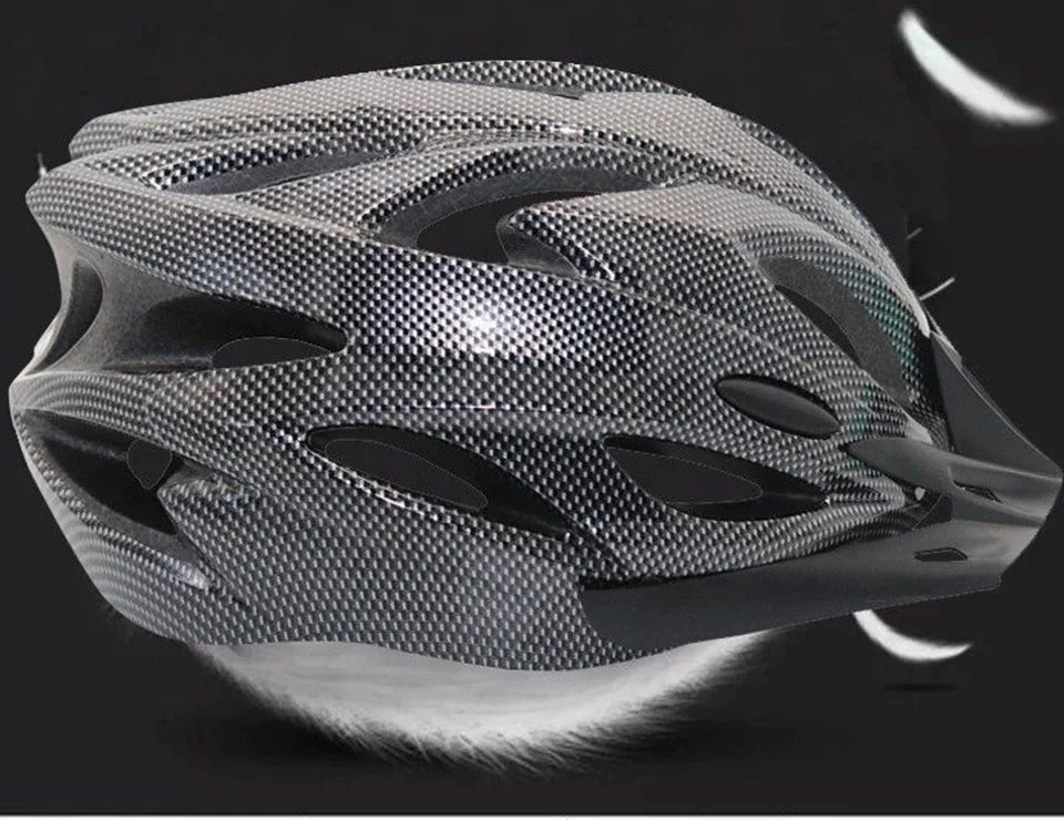 Cycling Helmet Comfort Lining Lightweight Fiber Texture Helmet Adult Mountain Bike Cycling Equipment