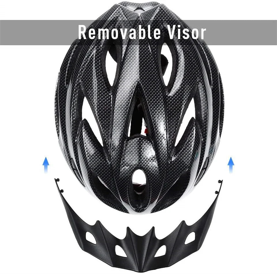 Cycling Helmet Comfort Lining Lightweight Fiber Texture Helmet Adult Mountain Bike Cycling Equipment