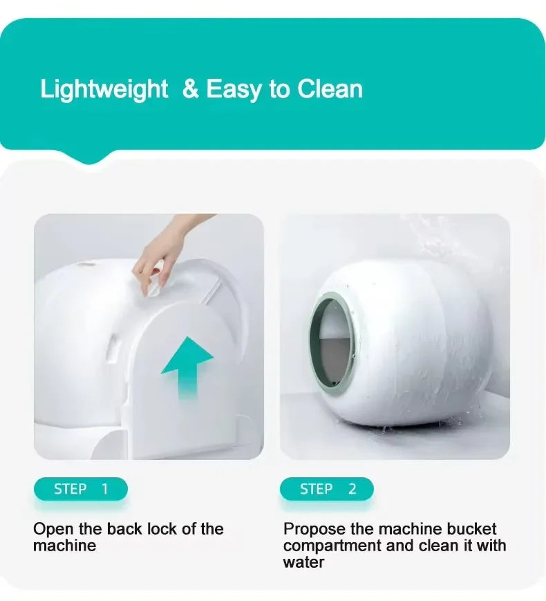 65L Automatic Intelligent Cat Litter Pan Self Cleaning Closed Electric Deodorising APP Remote Control Pet Products Rubbish Bag