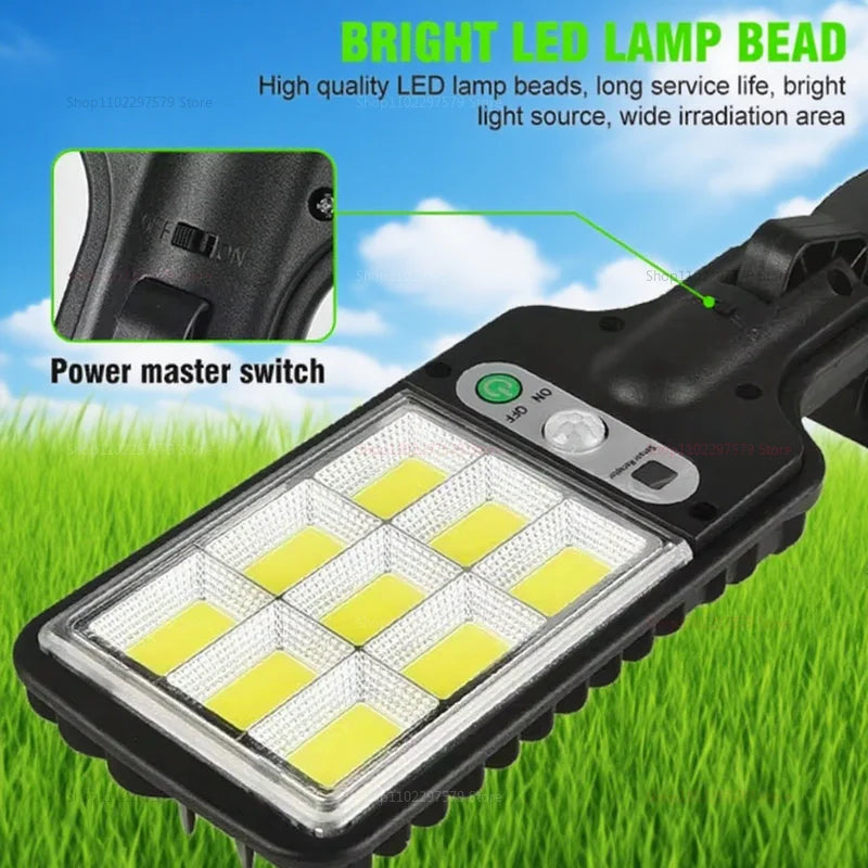 Solar LED Motion Sensor Lights Remote Control Induction Lighting for Garden Patio Garage Yard Illumination