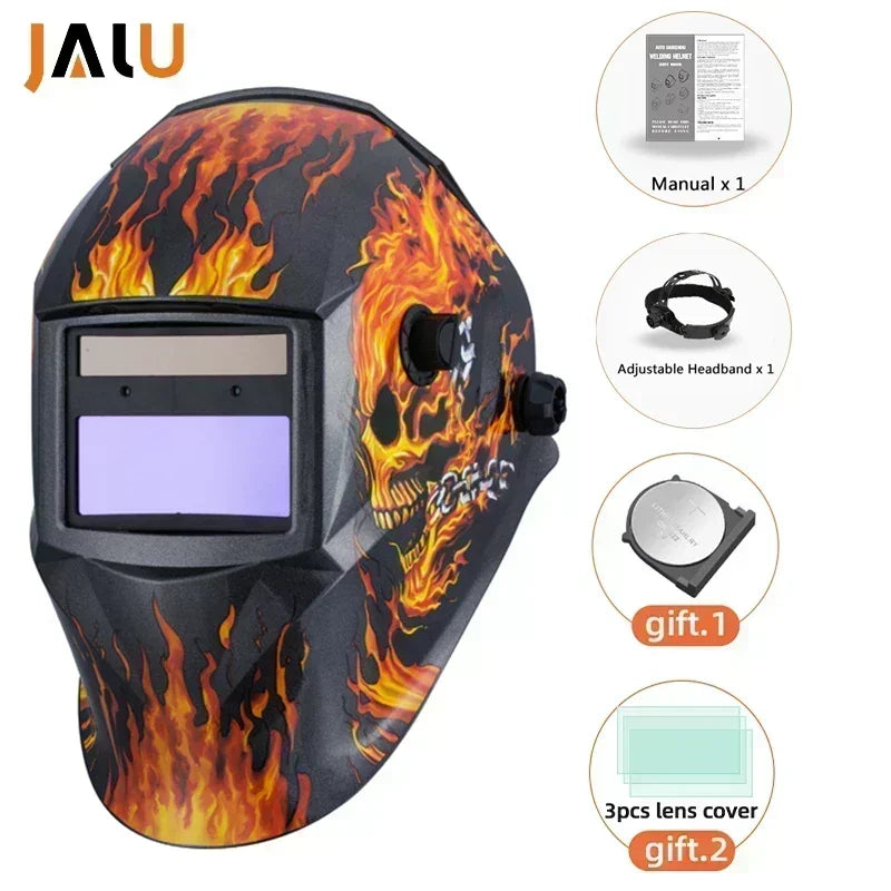 DIN4/9-13 1/25000s Mma Welder Protect Mask Helmet Welding Mask Mascara Soldar Battery Grinding Welding Helmet Solar Cell Cap