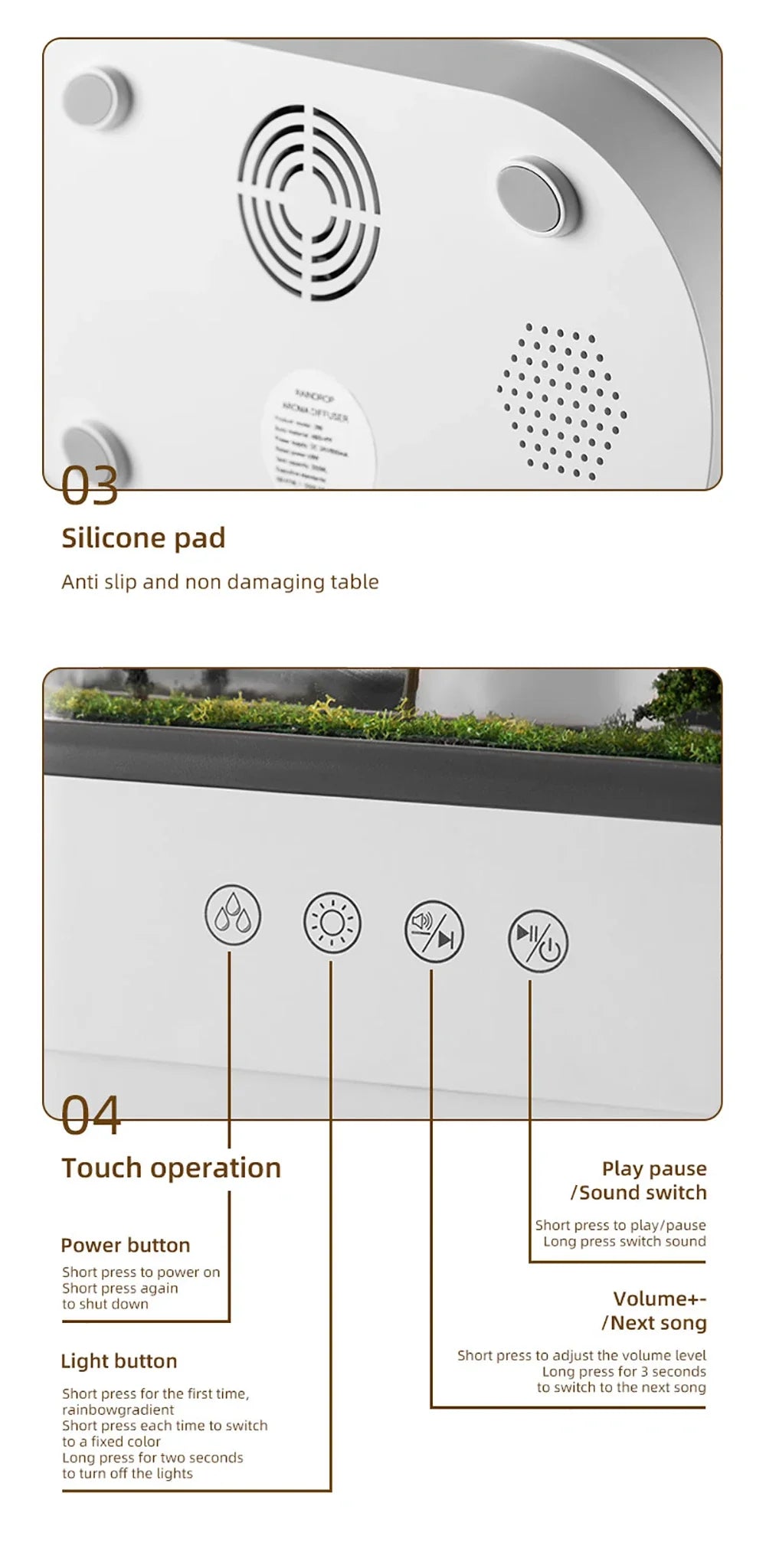 Aromatherapy humidifier raindrop air humidifier color light white noise essential oil diffuser household ultrasonic aromatherapy