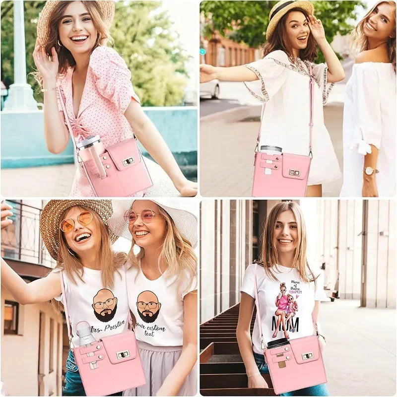 New Portable Outdoor Single Shoulder Bag Large Capacity Simple Square Crossbody Bag Design Sensibility Bottle Water Cup Bag