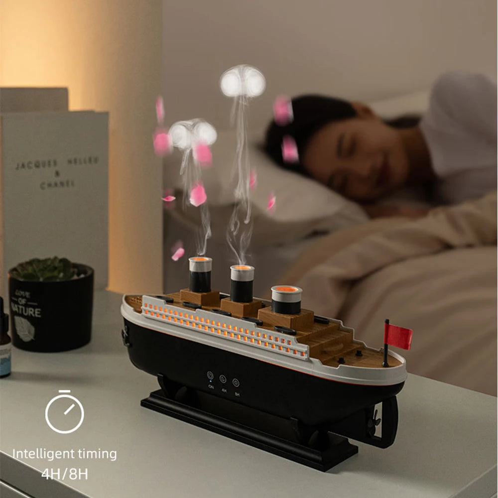 Jellyfish Smoke Ring Essential Oil Diffuser Cruise Ship Aroma Air Humidifier with Remote, 7 Colors Light, Ultrasonic Cool Mist