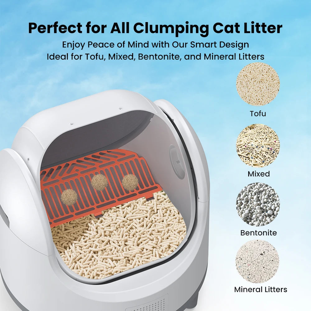 Smart Cat Litter Box, Self-Cleaning with Tuya App Control, 8L Large Capacity, Infrared Sensor Safety, Leak-Proof Design