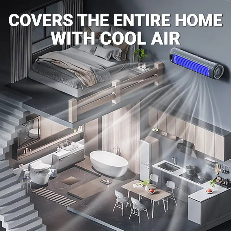 Portable Air Circulator 2000mAh Desktop Mini Rechargeable Fan Wall Non-drilling Silent Tower Fan