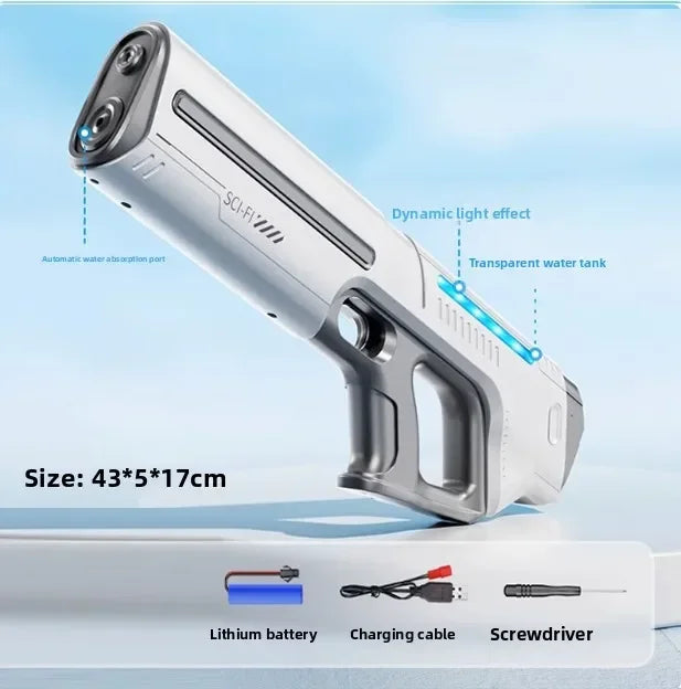 Children Fully Automatic Water Gun Storage Gun Large Capacity Electric Water Absorbing Toy Gun Summer Outdoor Water Toy Gift
