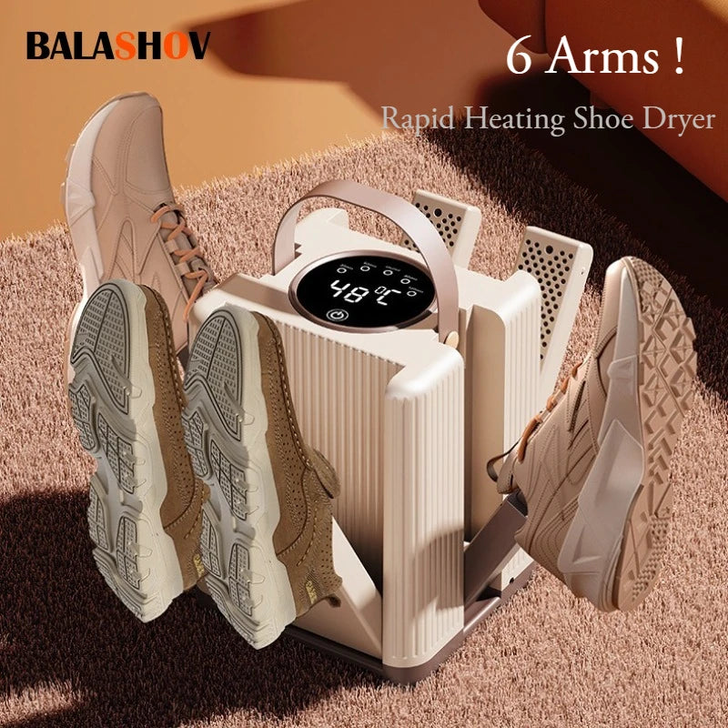 Six-Arm Foldable Shoe Dryer