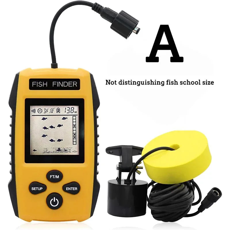 New Upgrade Handheld Fish Depth Finder Ice Kayak Shore Boat Fishing Fish Detector Device Sonar Sensor Transducer and LCD Display