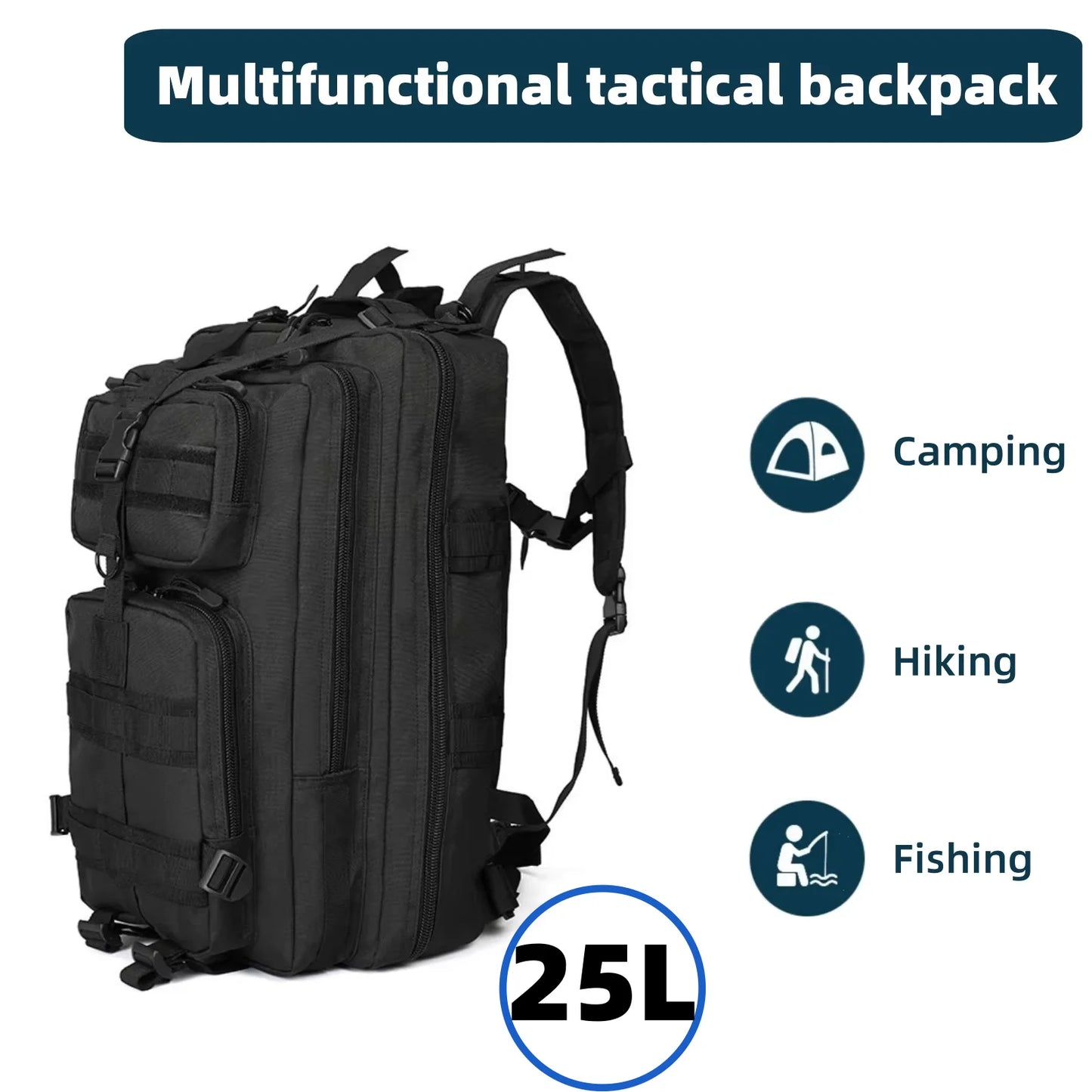 Outdoor tactical backpack - With a large waterproof capacity and lightweight design, this backpack is suitable for hiking trips.