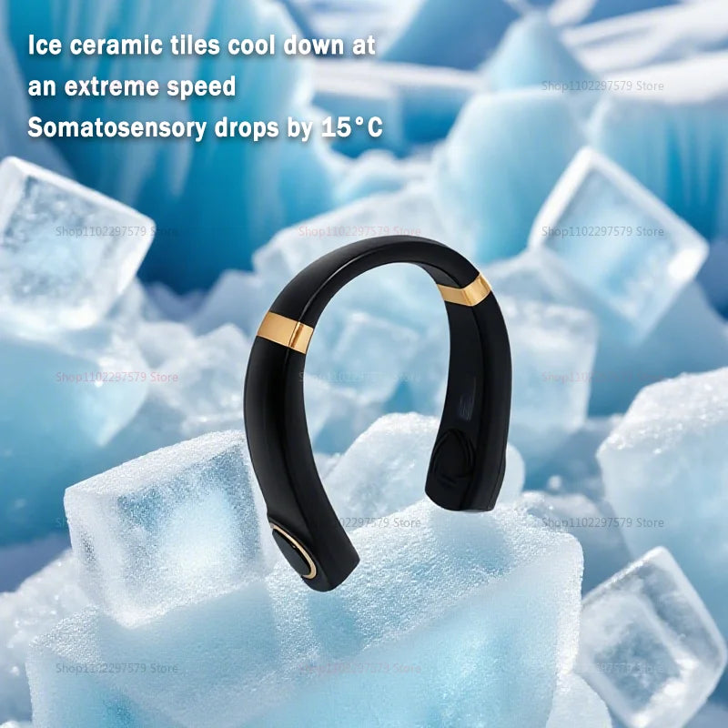 Bladeless Turbo Neck Fan USB Rechargeable Portable Personal Cooler For Summer Outdoor Travel Sports With Digital Display