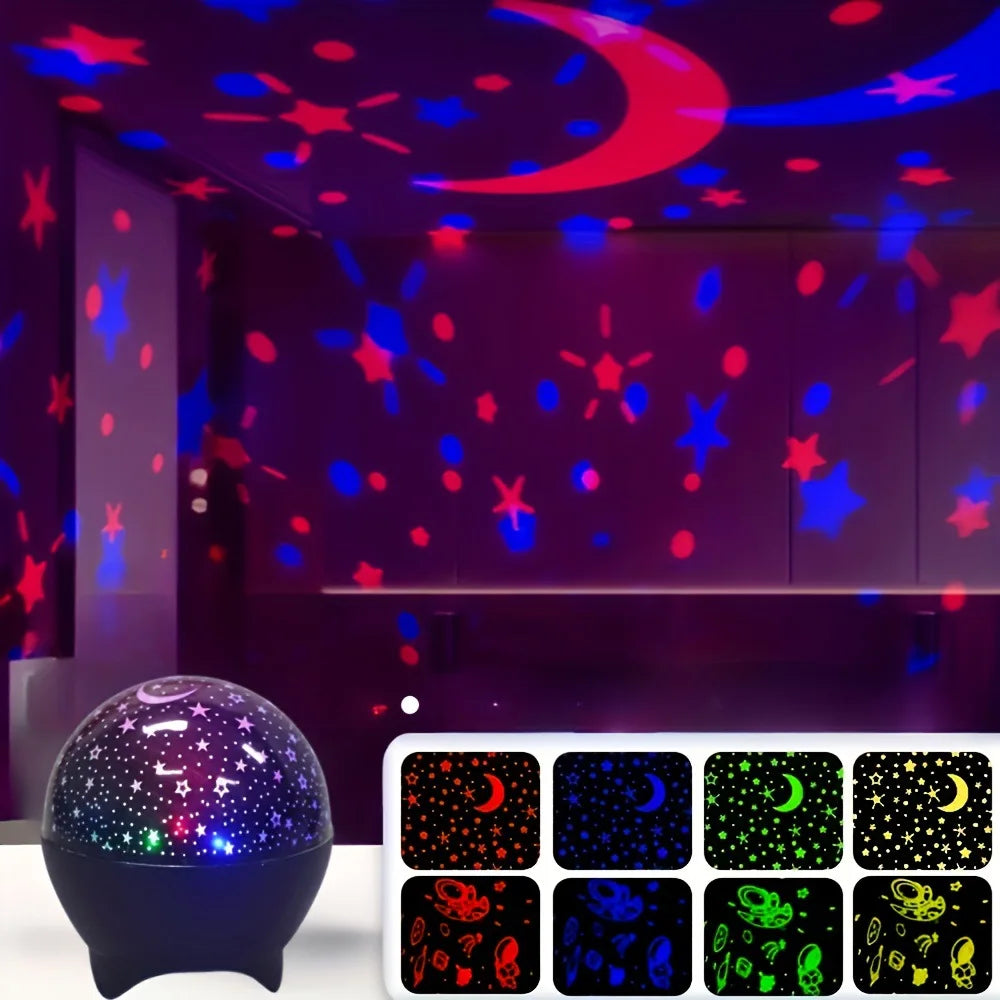 Star Projector Night Lights for Kids Starry Sky Moon Effect Atmosphere Light 360° Rotation