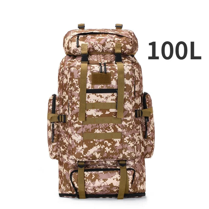 80L/100L  Mountaineering Bag Climb Bag Tactical Backpacks Large Backpack Outdoors Hiking Camping Travel Bags