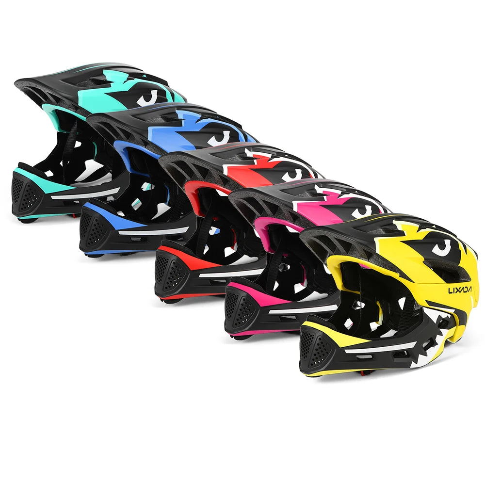 Lixada Kids Detachable Full Face Helmet Children Sports Safety Helmet for Cycling Skateboarding Roller Skating