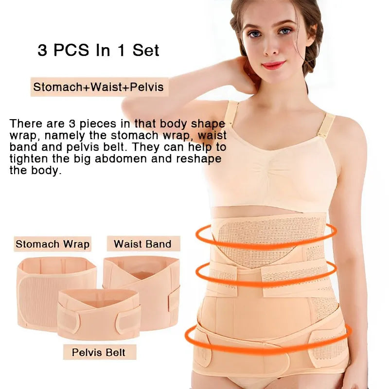 Shapewear for Women  3in1 Corset Postpartum Belly Band Pregnant Women Tummy Belly Pelvis Belt Wrap Waist Trainer Recovery Bandage Strap Body Shaper
