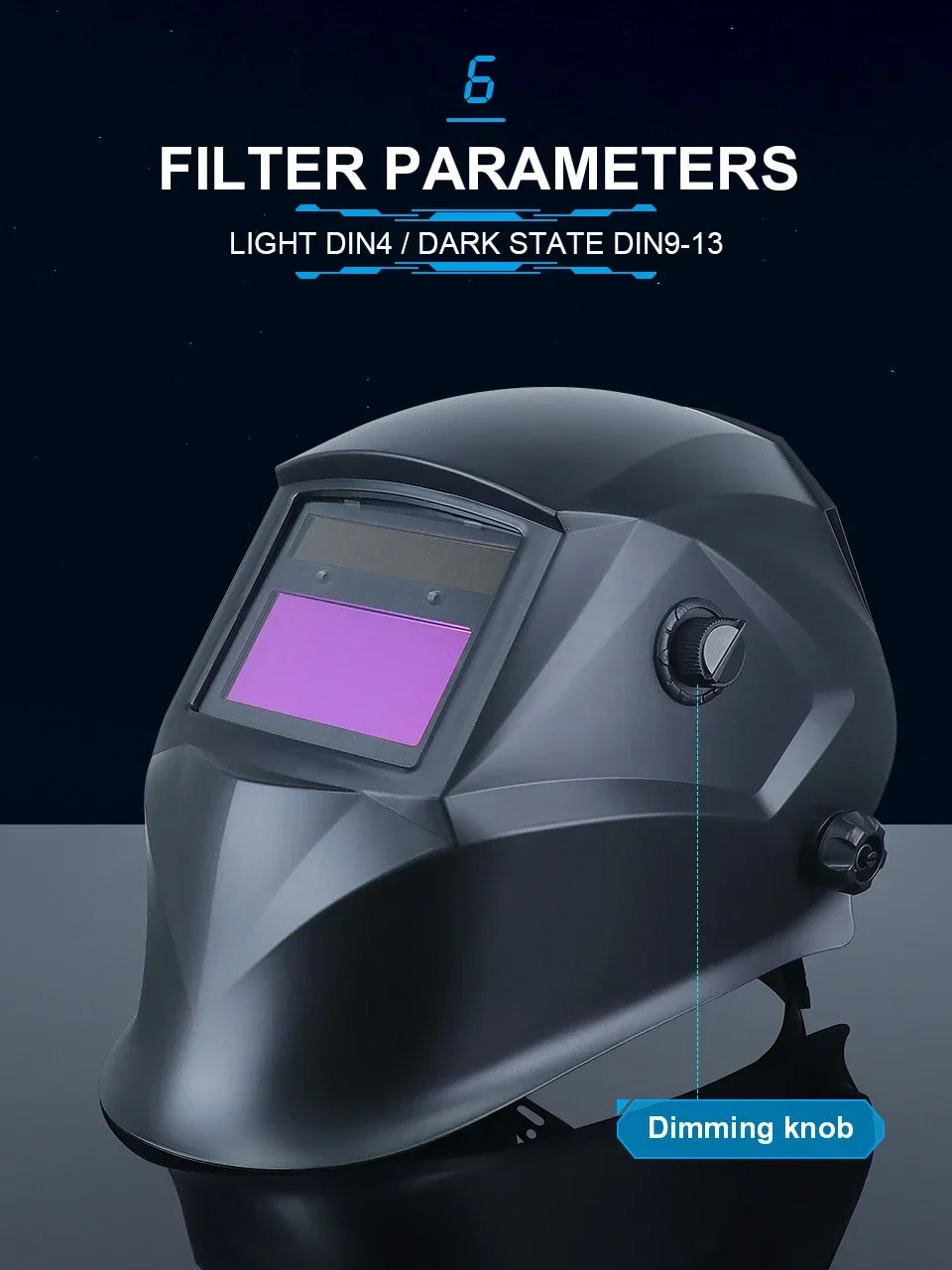 DIN4/9-13 1/25000s Mma Welder Protect Mask Helmet Welding Mask Mascara Soldar Battery Grinding Welding Helmet Solar Cell Cap