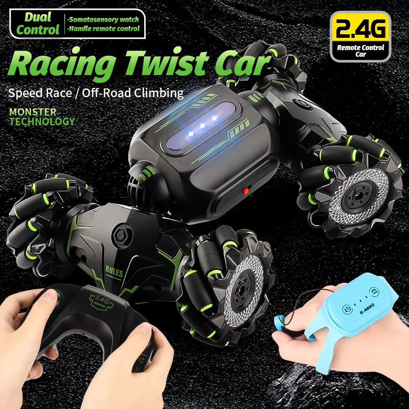 2.4G RC Toy Car Gesture Sensing Twisting Stunt Drift Climbing  Remote Controlled Cars Toys For Children Boys A Birthday Present