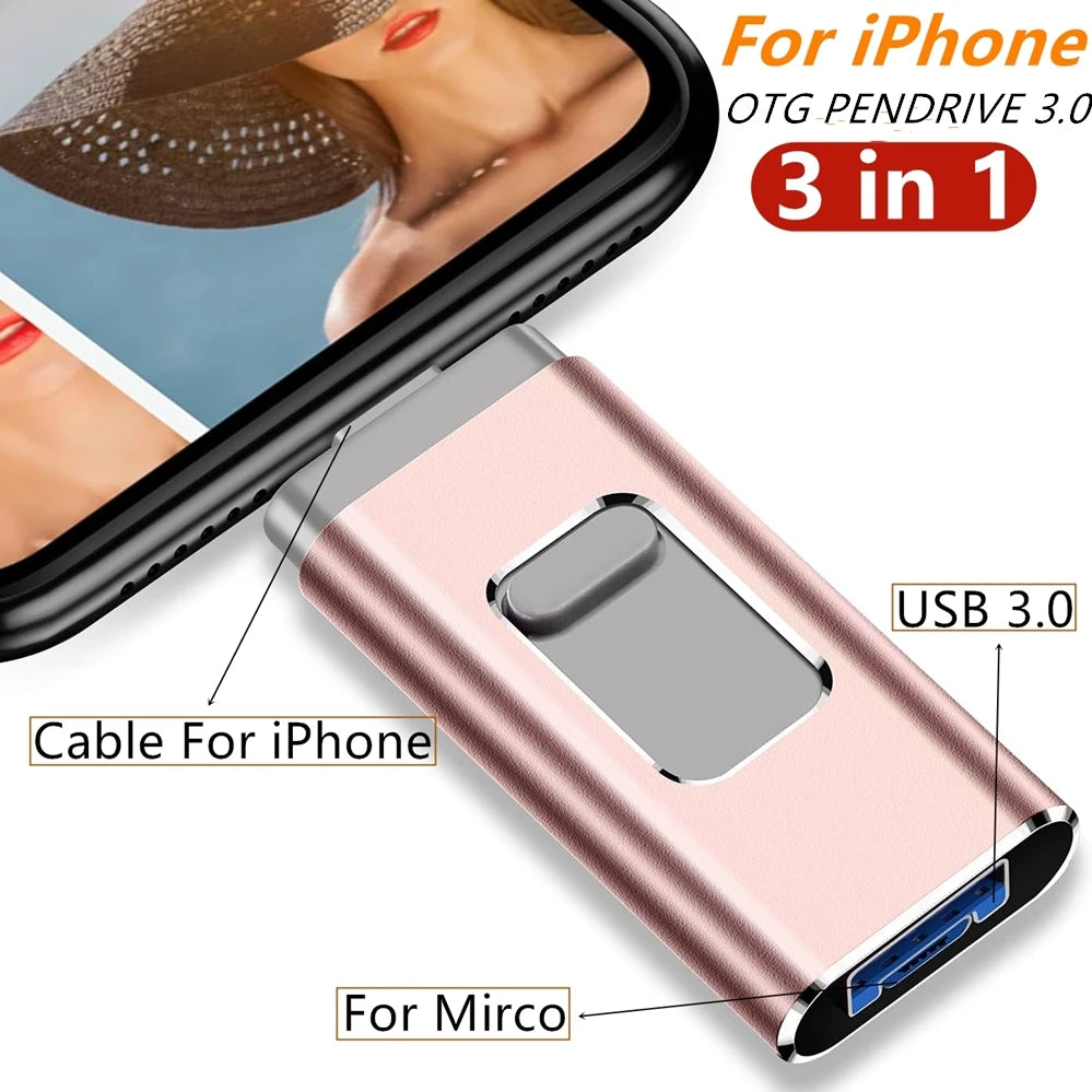 USB 3.0 Pendrive 3in1 Mirco USB 3.0 iPhone Computer