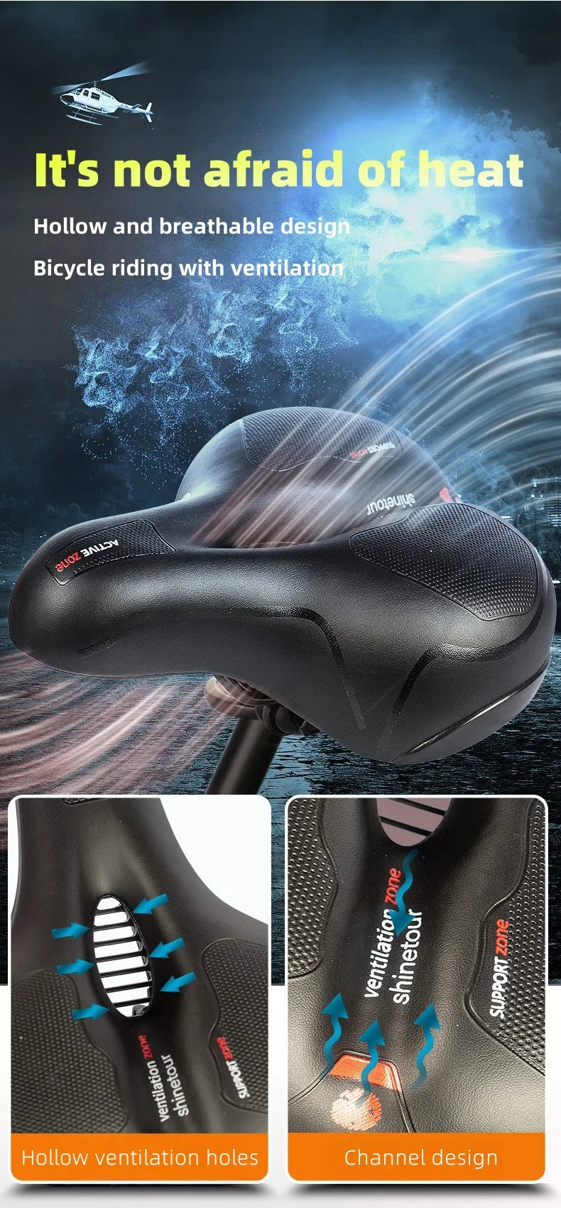 Universal Bicycle Seat for Mountain Bikes Thick Soft Breathable Shock Absorbing Ball Style Comfortable Dynamic Cycling Saddle