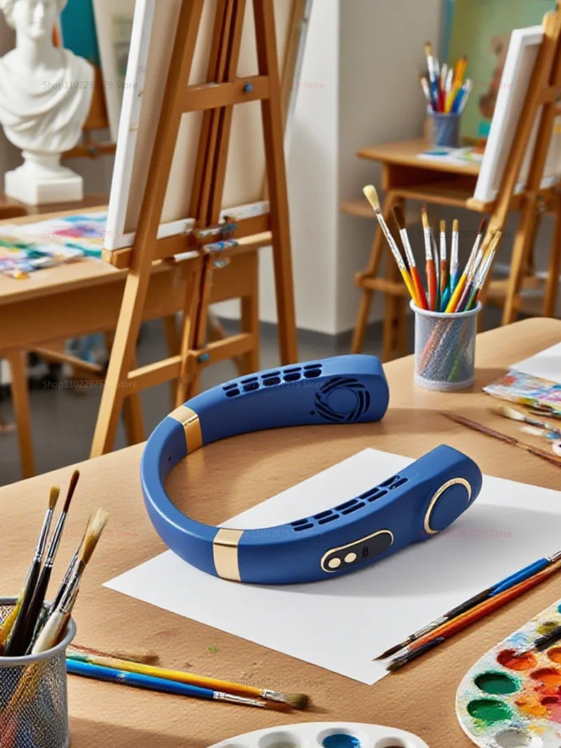 Bladeless Turbo Neck Fan USB Rechargeable Portable Personal Cooler For Summer Outdoor Travel Sports With Digital Display