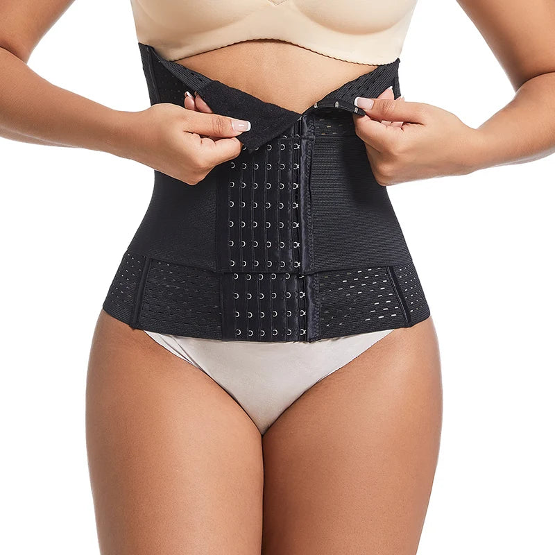 Shapewear for women's Tummy Control Belt  Waist Cinhcer Waist Trainer Body Shaper Slim Corset 6-Row Hook and Eye Closure