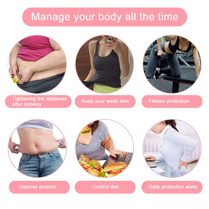 Shapewear for Women Waist Trainer Slimming Body Shaper Fitness Belt Weight Loss Fat Burning Sport Girdle Sweat Trimmer Workout Cincher Shapewear