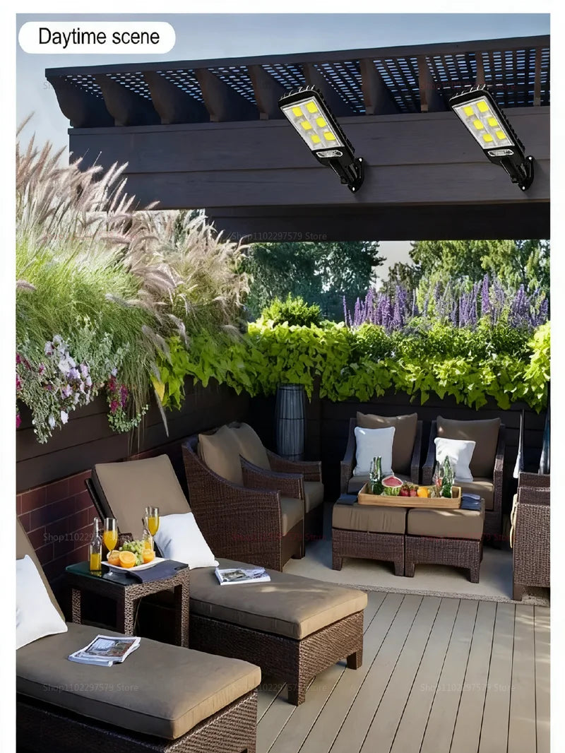 Solar LED Motion Sensor Lights Remote Control Induction Lights for Garden Patio