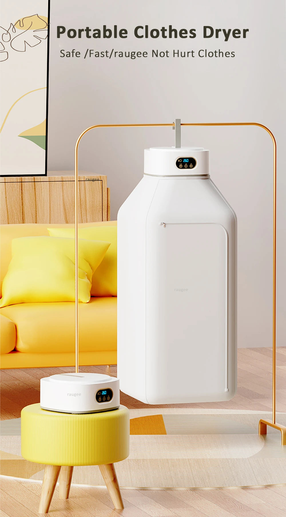 Portable Clothes Dryer Folded Electric Clothing Dryer With RC