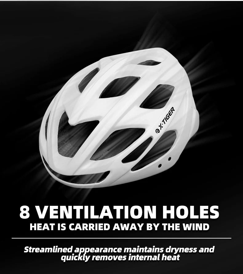 X-TIGER Cycling Helmet Man Women LED Light Helmet Road Mountain Bike Helmet Bicycle Helmet Rechargeable Brim Design Helmet