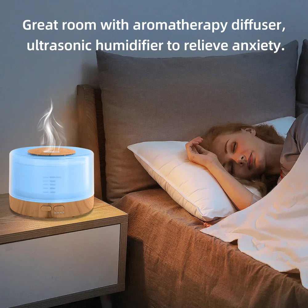 Advanced Ultrasonic Diffuser  16.91oz Capacity,  Timer, 7 RGB LED Options, BPA-Free - Complete with 6 Aromatherapy Oils
