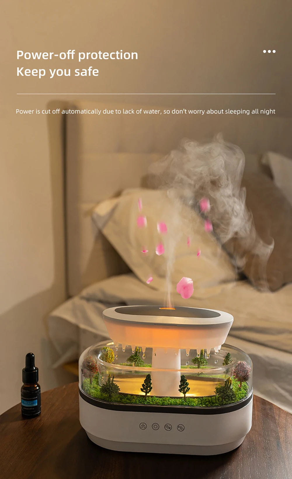 Aromatherapy humidifier raindrop air humidifier color light white noise essential oil diffuser household ultrasonic aromatherapy