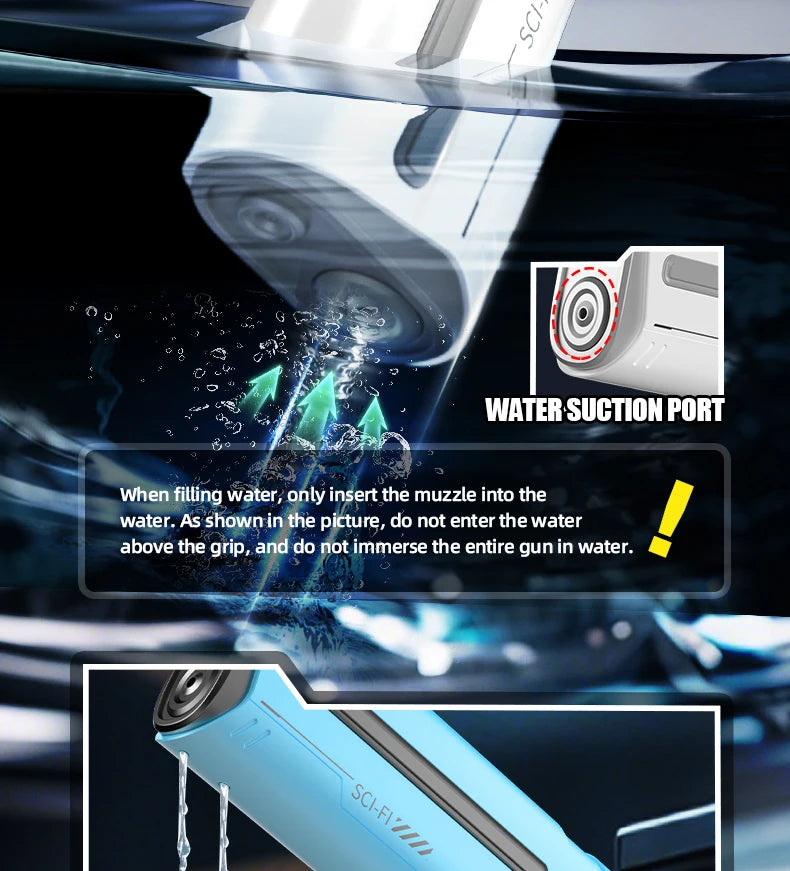 Electric Water Guns For Adults Powerful Squirt Automatic Water Suction Water Blasters Summer Outdoor Beach Toy For Boy Kid Gifts