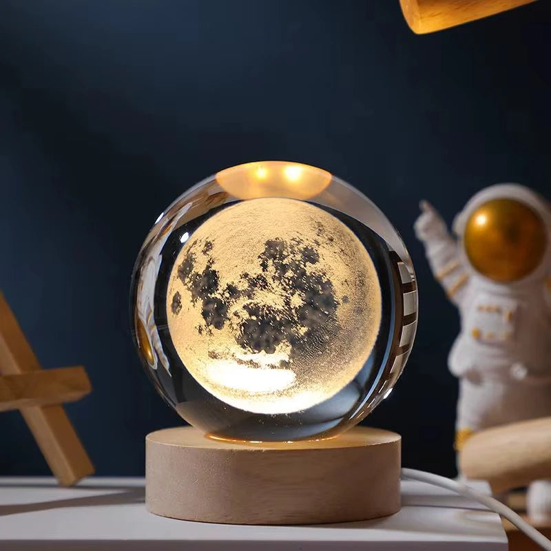 3D Solar System Crystal Ball LED Night Light