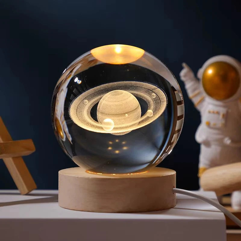 3D Solar System Crystal Ball LED Night Light