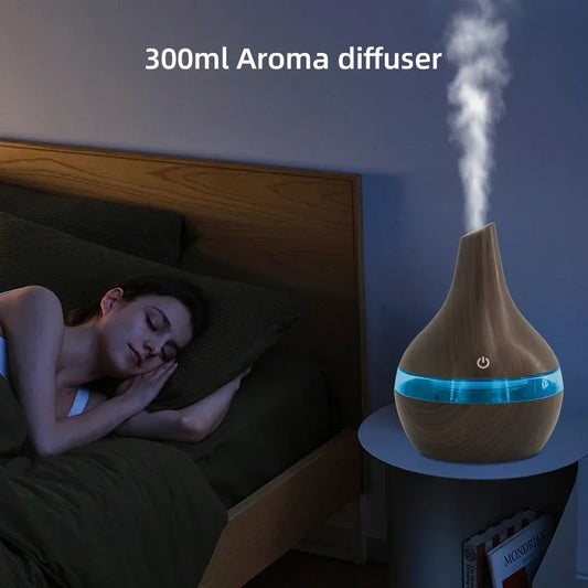 300ml Air Humidifier & Aroma Diffuser Combo - Multi Functional Essential Oil Diffuser for Aromatherapy Machine, Relieve Dry Air