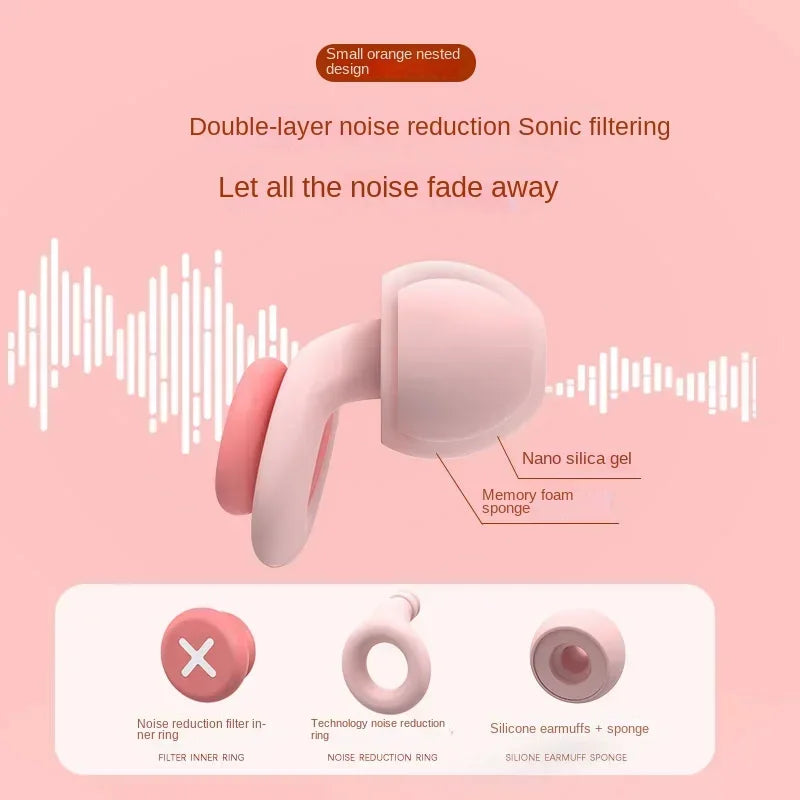 NEW Silicone Earplug Sleep Noise Ear Plug Canceling Noise Reduction Soundproof Anti Soft Slow Rebound Protection Ears Foam